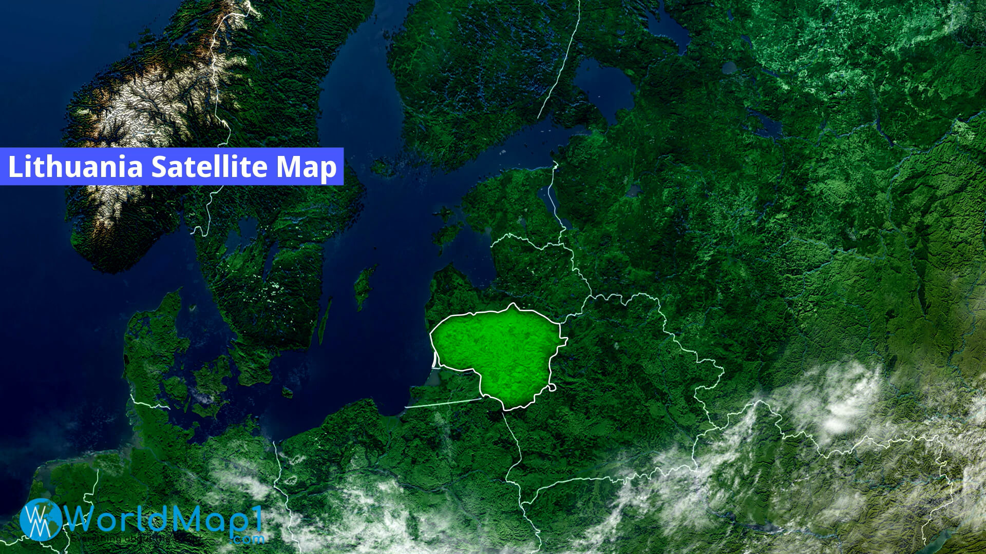 Lithuania Satellite Map